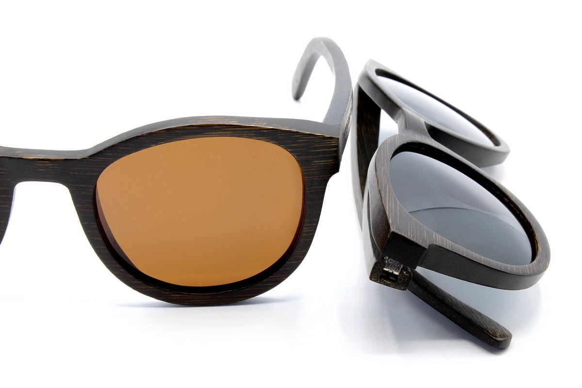 Damen Holz Sonnenbrille | KEOLA | aus Bambus Schwarz & Braun | WOODEN SHADE Sunglasses