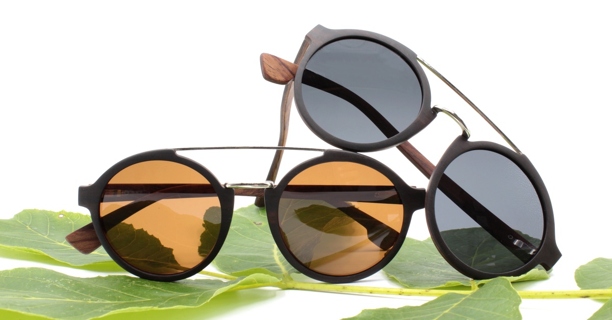 Ebenholz Sonnenbrille | JARA | Braune und schwarze Gläser (Metall Style)