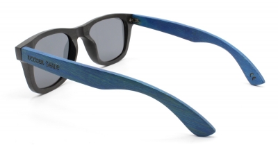 LIKO (Black / Blue) Bamboo Sunglasses "Black"