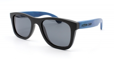 KALEA (Schwarz / Blau) Bambus Sonnenbrille "Schwarz"