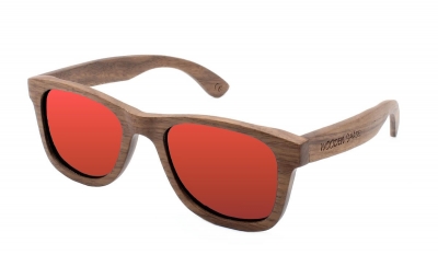 LIKO Walnussholz Sonnenbrille "Rot"