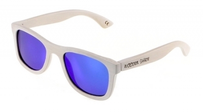 KALEA (WHITE EDITION) "Blue" - Bamboo Sunglasses