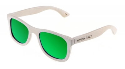 KALEA (WHITE EDITION) "Green" - Bamboo Sunglasses