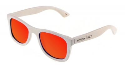 KALEA (WHITE EDITION) "Red" - Bamboo Sunglasses