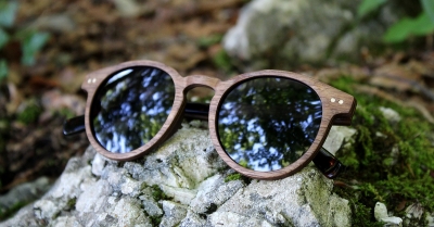 MAYA Walnut Wood Sunglasses "'Black"