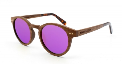 MAYA Walnussholz Sonnenbrille "Violett"