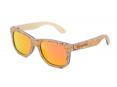 MALIO Kork & Bambus Sonnenbrille "Rot"