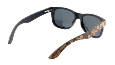 MALIO (Cork) Skateboard Wood Sunglasses "Black"