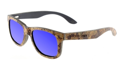 MALIO (Kork) Skateboard Holz Sonnenbrille "Blau"