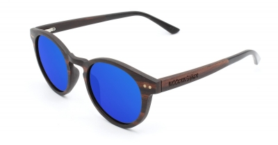 MAYA Ebony Wood Sunglasses "Blue"