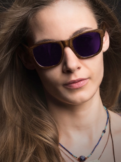 ANELA Bamboo Sunglasses "Purple"