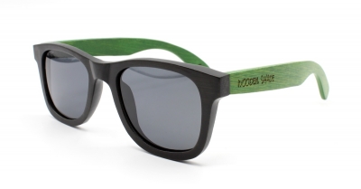 LIKO (Black / Green) Bamboo Sunglasses "Black"