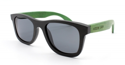 KALEA (Black / Green) Bamboo Sunglasses "Black"