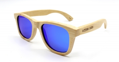 LIKO (Natural) Bamboo Sunglasses "Blue"