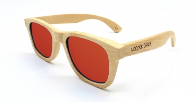 LIKO (Natural) Bambus Sonnenbrille "Rot"