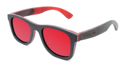 KALEA Skateboard Wood Sunglasses #1 "Red"