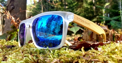 Upcycling Sonnenbrille SHADE #1 - Bambus Edition (Transparent)