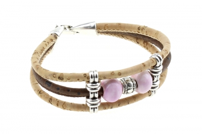 cork bracelet #1 "pink"