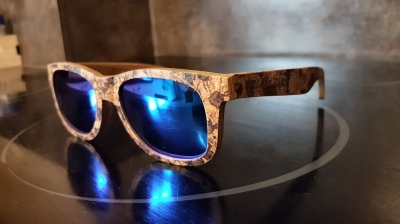 MALIO (Kork) Skateboard Holz Sonnenbrille "Blau"
