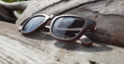 AMITA "Black" Skateboard Wood Sunglasses