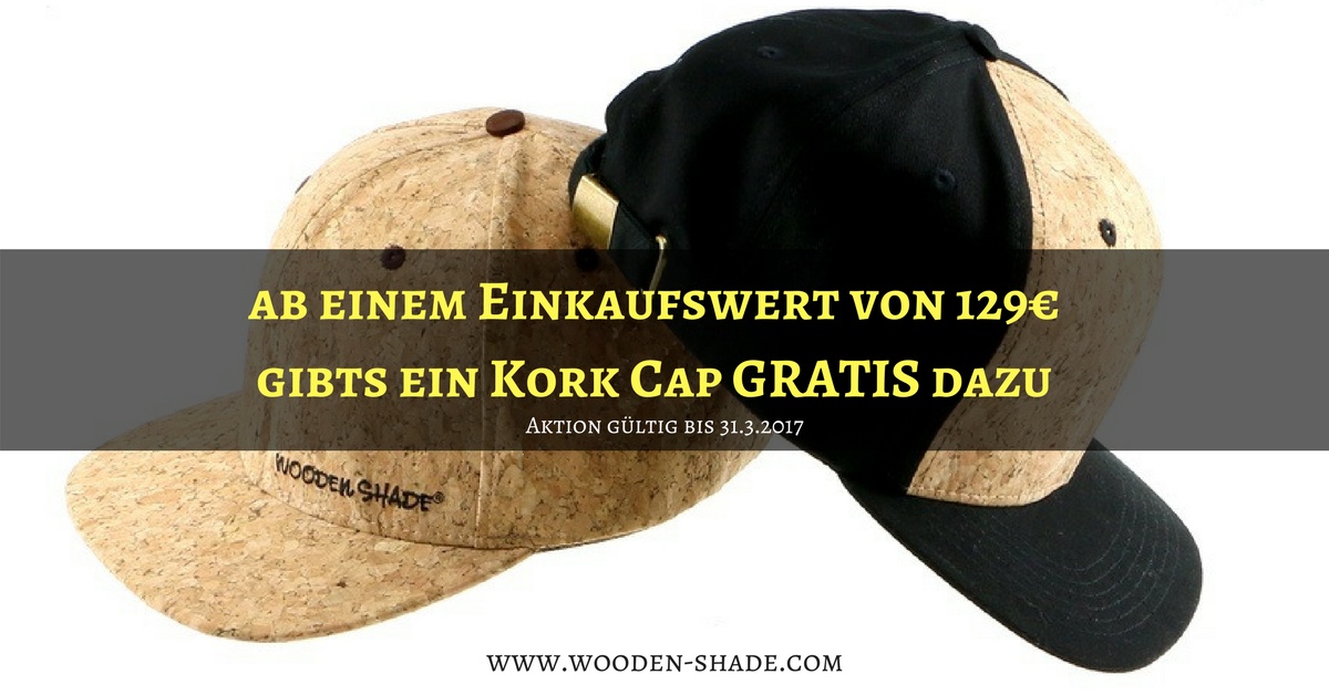 Holz Sonnenbrille Kork Cap gratis mit dazu wooden shade