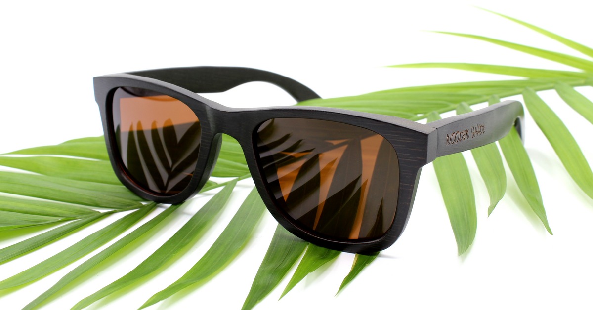 Schwarz lackierte Bambus Sonnenbrille | LIKO | Black Edition "Brown" Bamboo Sunglasses | WOODENSHADE®