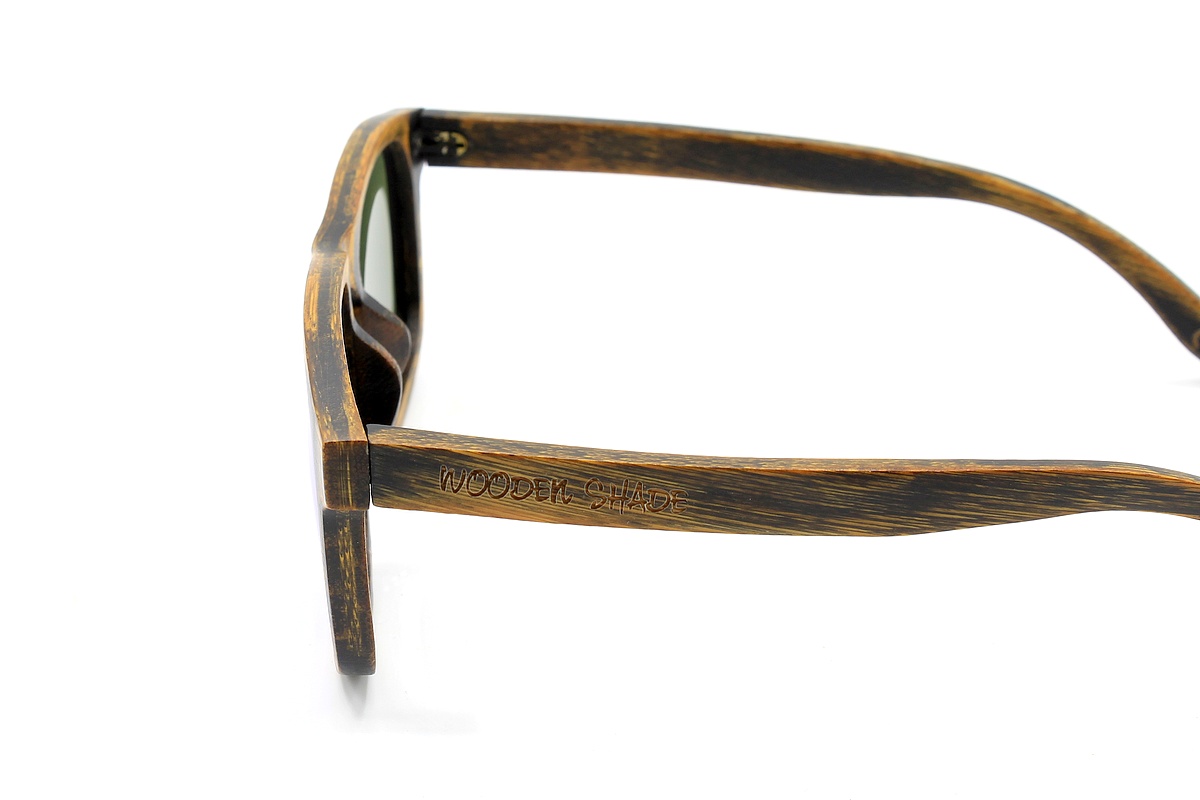 WOODEN SHADE® Bamboo Sunglasses | Vintage Design | Blue polarized lenses