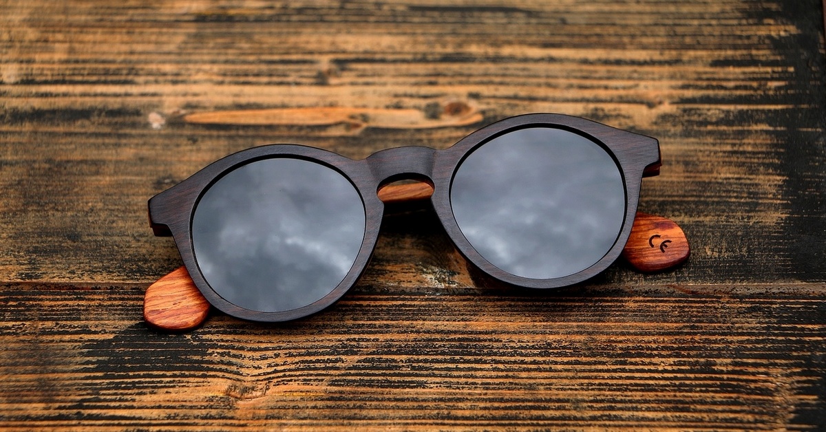 Damen Holz Sonnenbrille | CARIBA | Schwarz | Rundes Design | WOODEN SHADE Sunglasses
