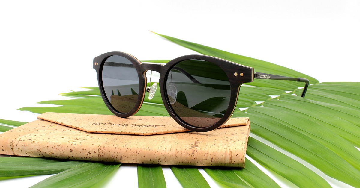 Holz & Metall Mix | Sonnenbrille | Damen | Rund | Schwarz ➡ WOODEN SHADE Sunglasses