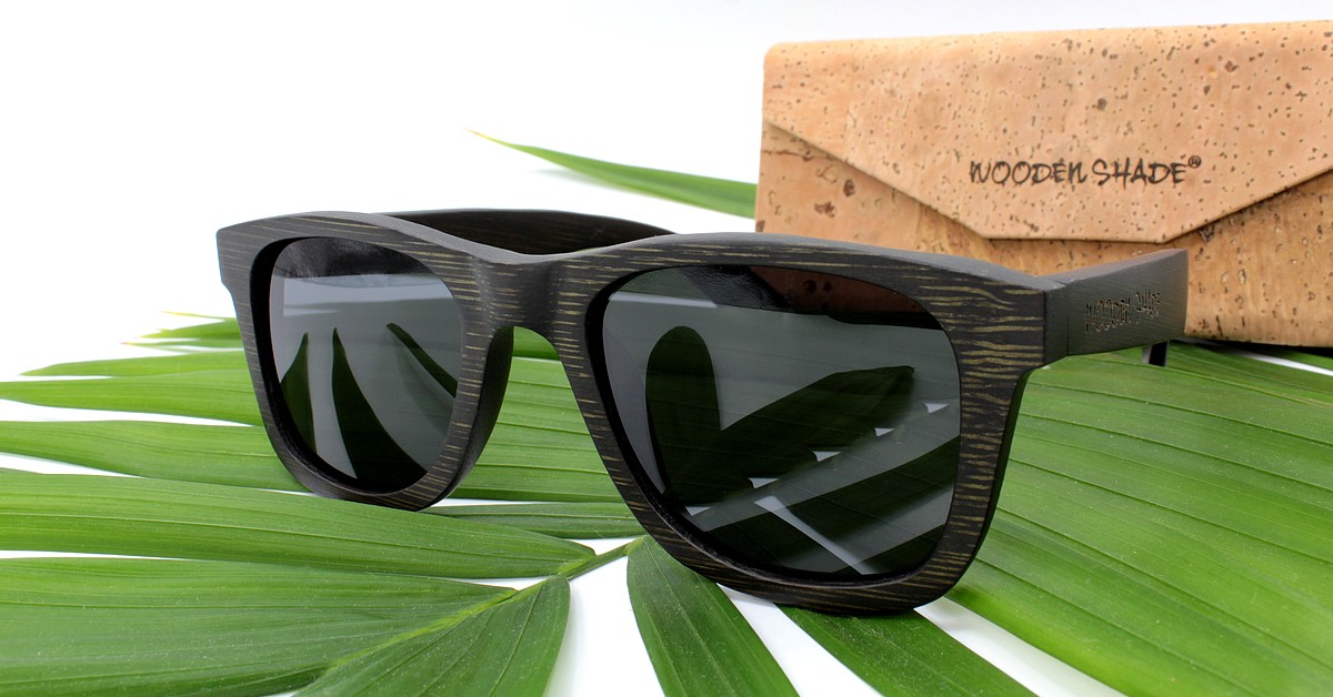 Schwarz lackierte Bambus Sonnenbrille | WOODEN SHADE®|  Black Bamboo Sunglasses
