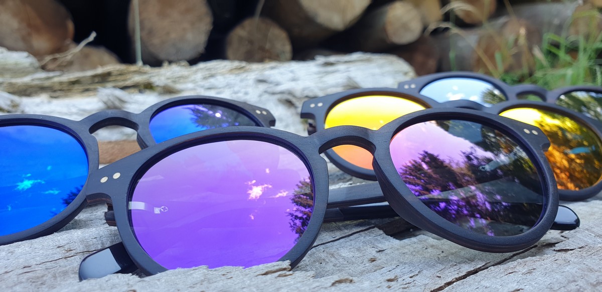 MAYA | Holz Sonnenbrille | Violett / Lila verspiegelt | WOODEN SHADE®