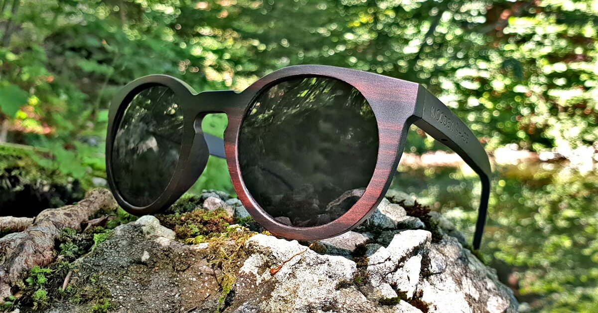 Dark LANEA | Damen Ebenholz Sonnenbrille | Rund | 60 - 70er Jahre | Wooden Shade Sunglasses