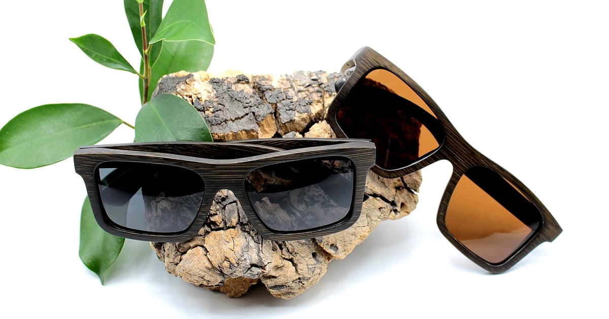 LONO Bambus Sonnenbrille Gerades Design Wooden Shade Sunglasses